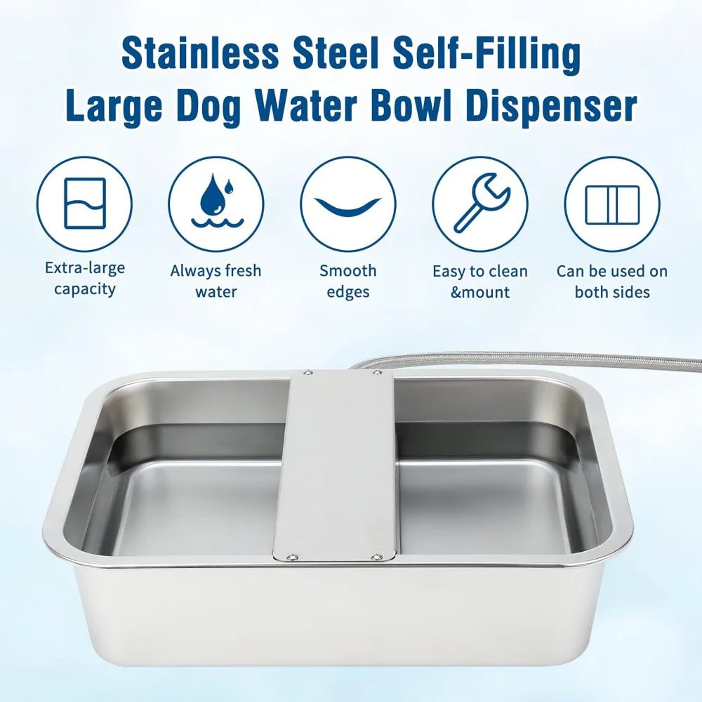 Large 3 Gallon Outdoor Stainless Steel Automatic Pet Water Dispenser