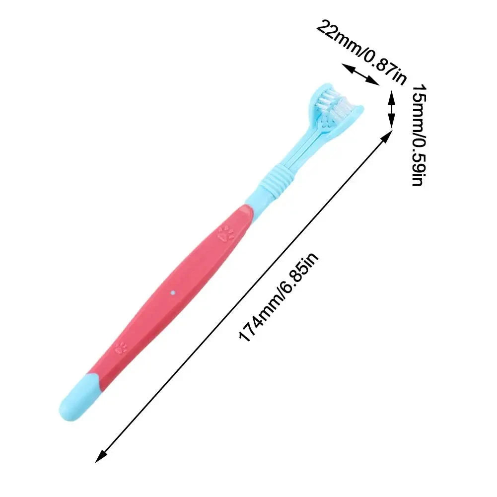 3-Sided Tartar Cleaning Pet Toothbrush