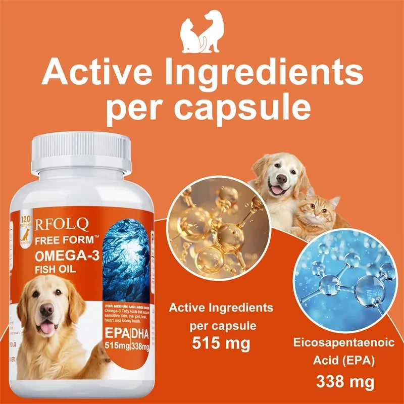 Deep-Sea Free Form OMEGA-3 Fish Oil Softgels For Dogs