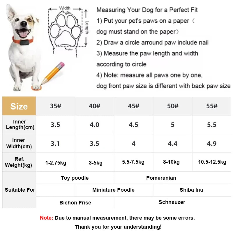 Small Dog Anti-Slip Winter Shoes