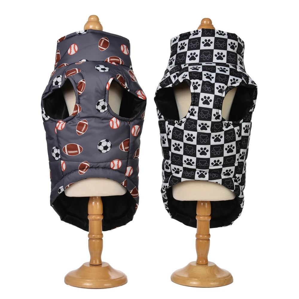 Printed Waterproof Warm Dog Coat