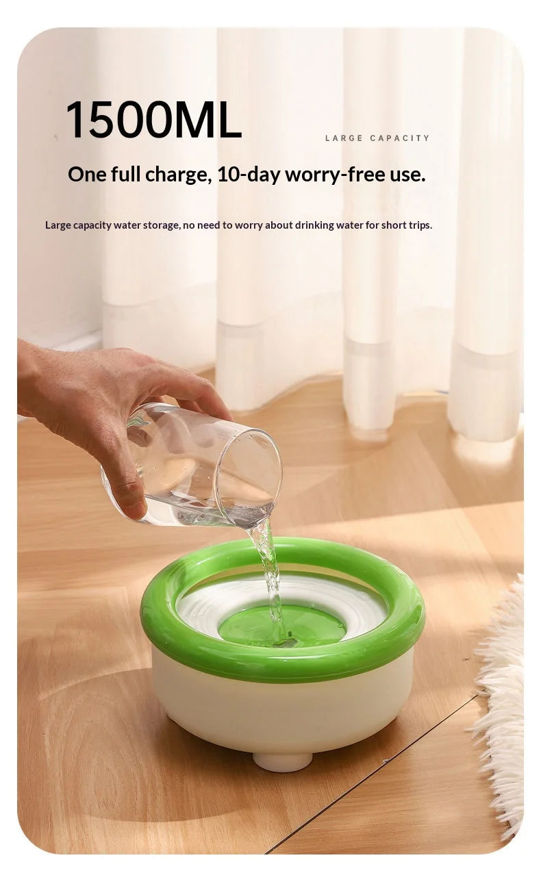 Anti-Splash Floating Pet Water Bowl w/Filter
