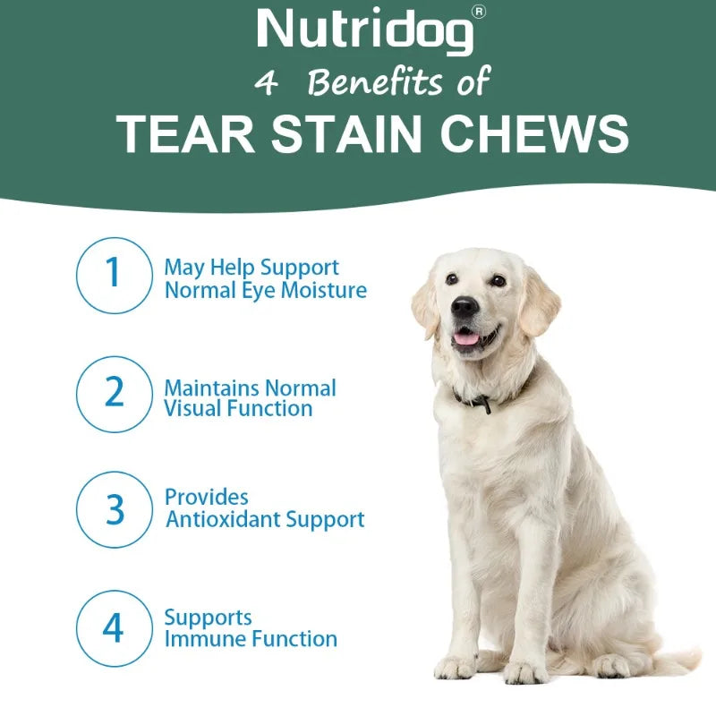 Tear Stain & Eye Health Dog Chews w/Cranberries & Vitamins