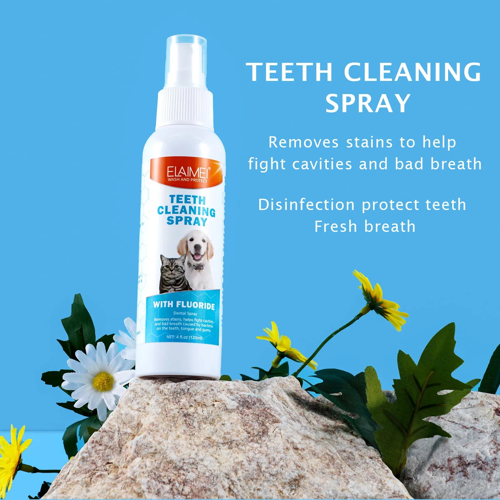 Pet Teeth Cleaning Dental Spray w/Fluoride