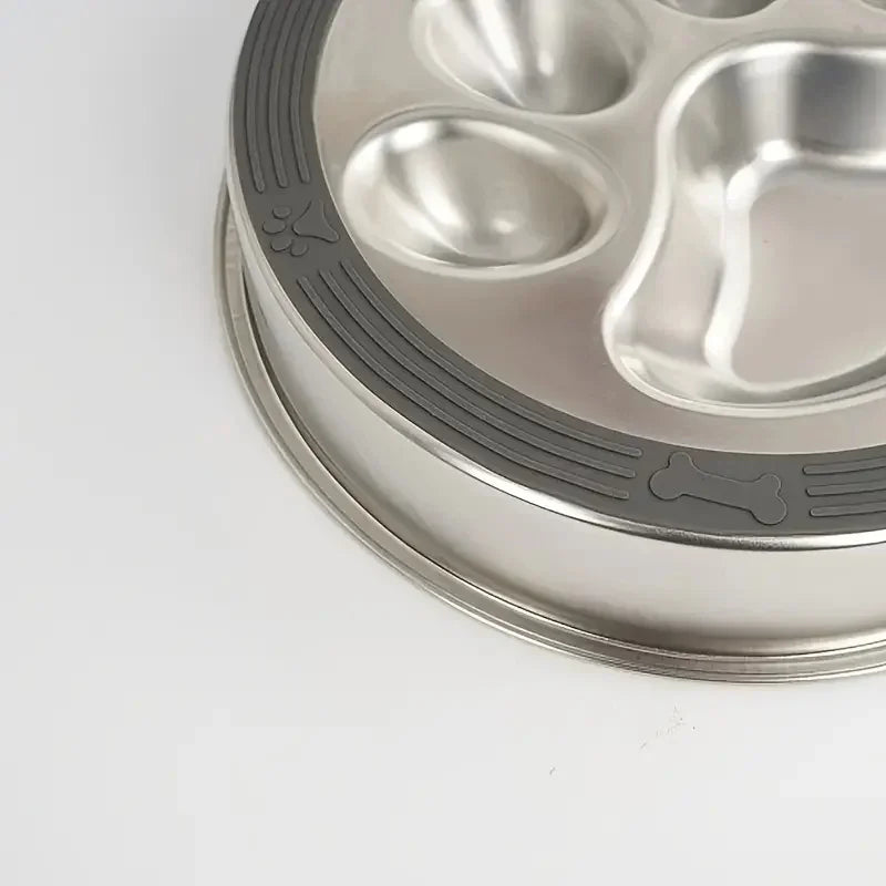 Premium Stainless Steel Choke Prevention Slow Food Pet Bowl