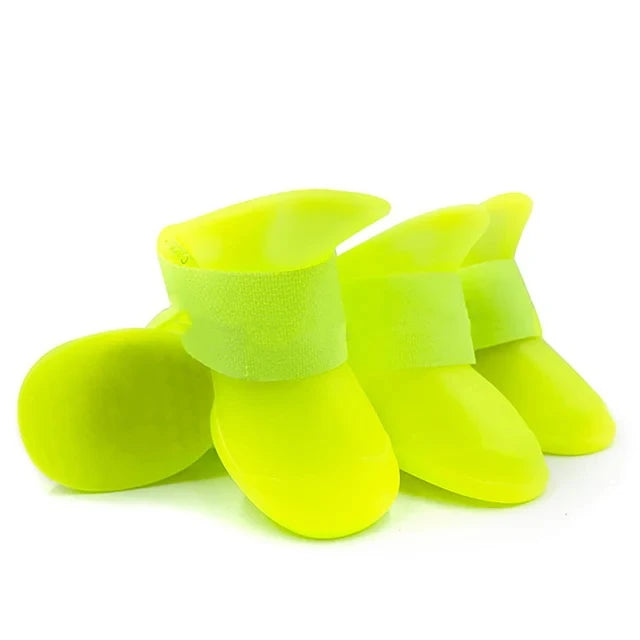 4PC Set Waterproof Anti-Slip Rubber Pet Rain Boots