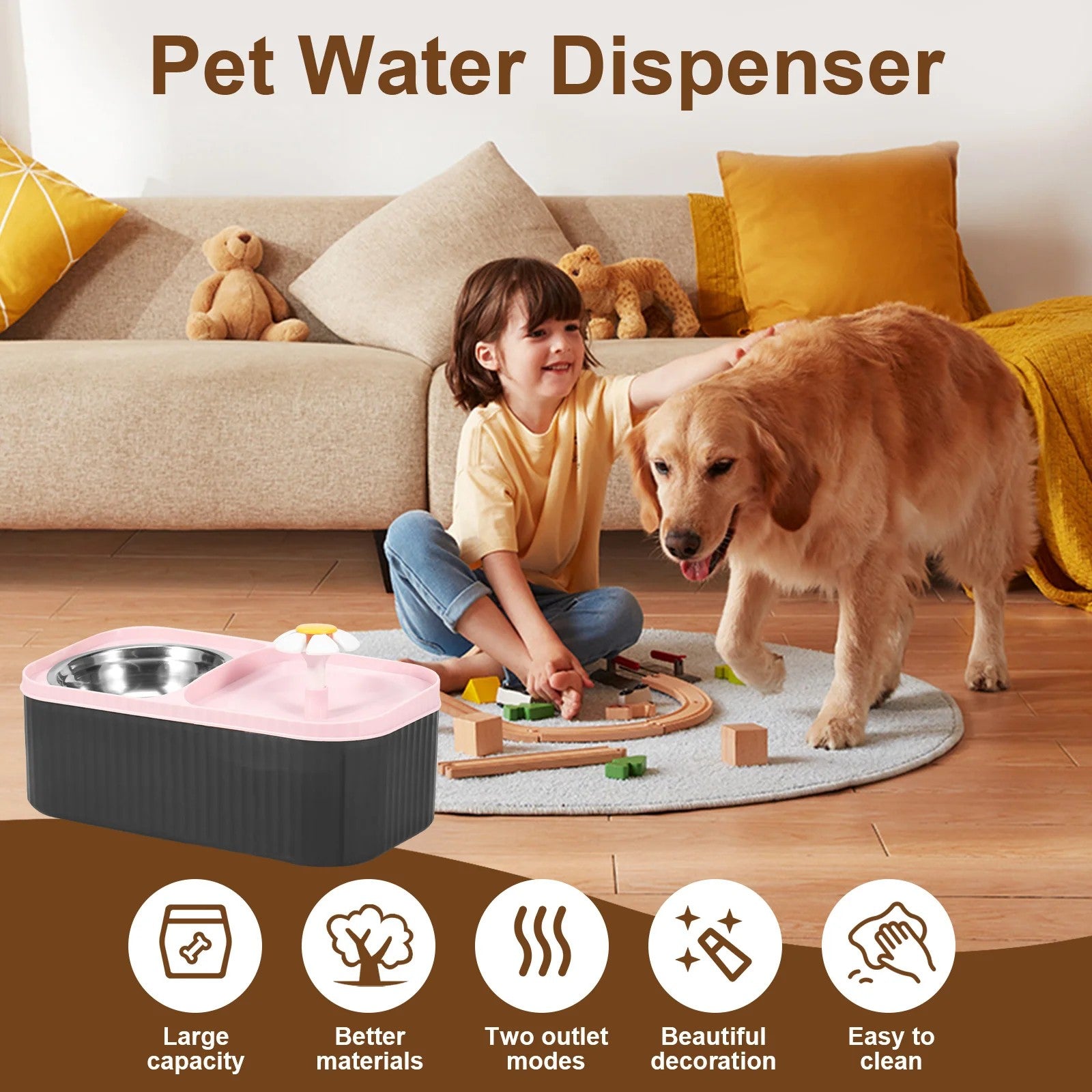 Automatic 2-in-1 Pet Feeder & Water Fountain