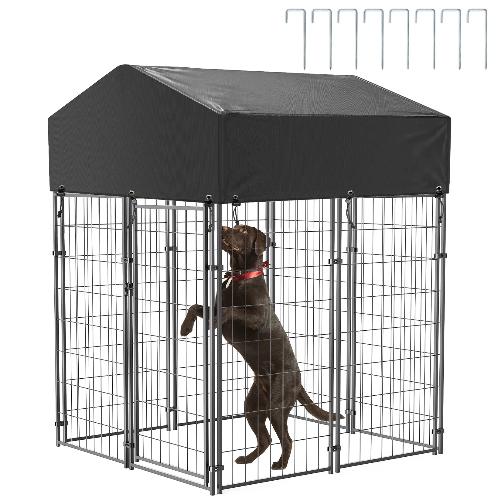 Large Outdoor Dog Kennel w/Water Proof Canopy Cover