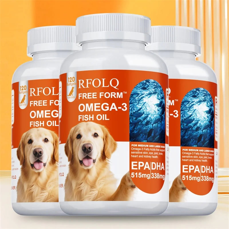 Deep-Sea Free Form OMEGA-3 Fish Oil Softgels For Dogs