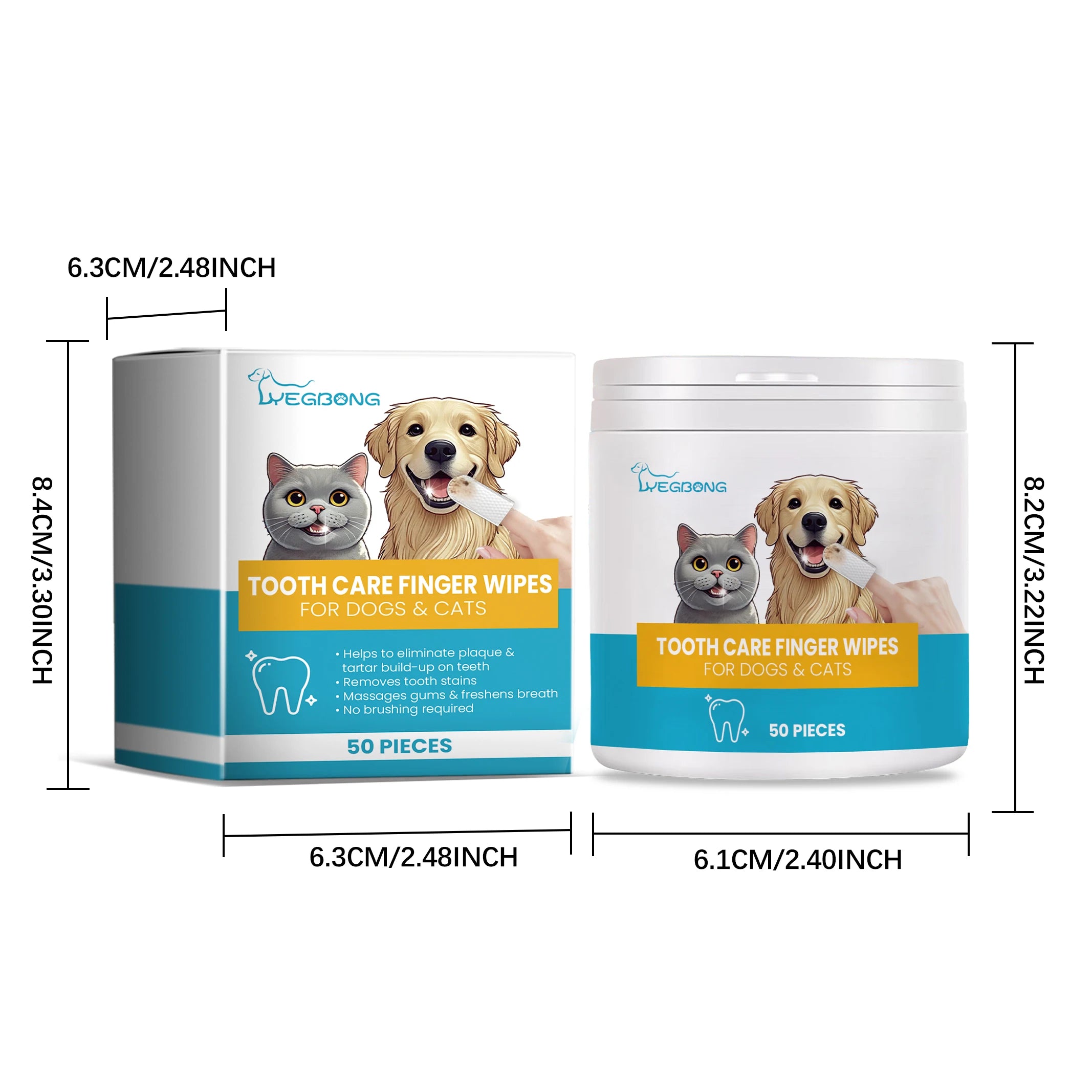 Pet Dental Cleaning Finger Wipes