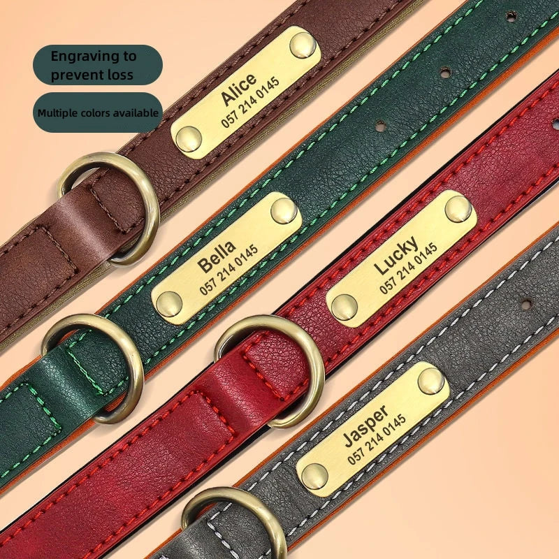 Customized Soft Padded Leather Dog Collar