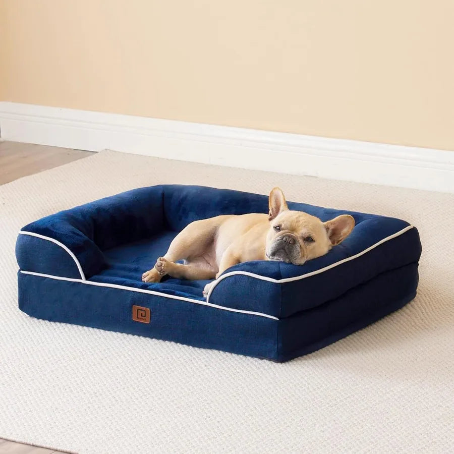 Orthopedic Non-Slip Pet Bed w/Waterproof Memory Foam & Supportive Sides
