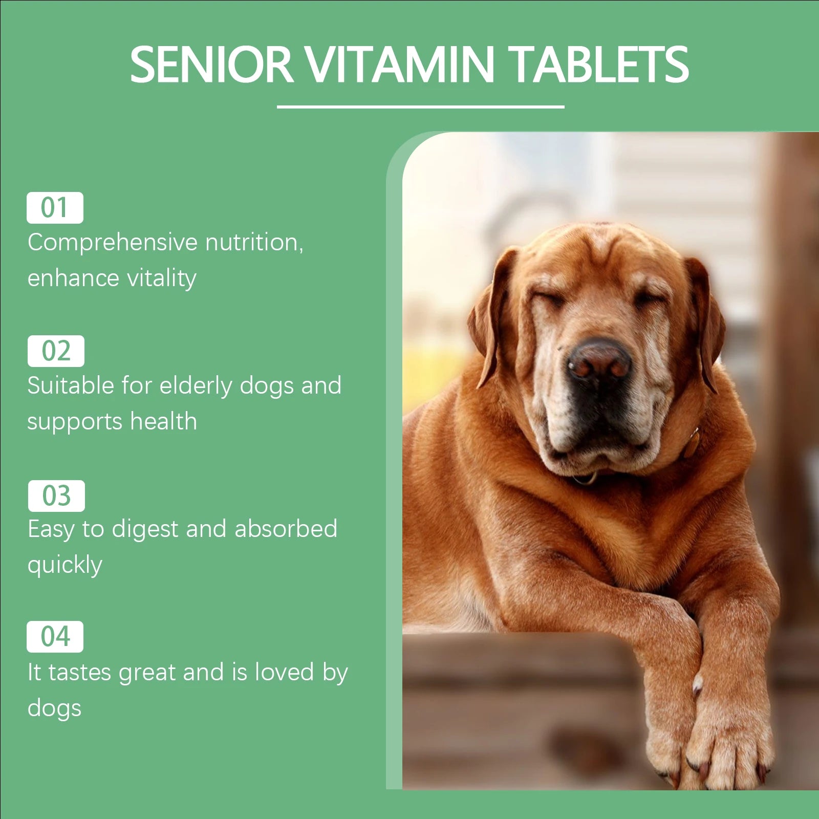Senior Dog Metabolism & Immunity Boosting Multi-Vitamin Supplement Tablets