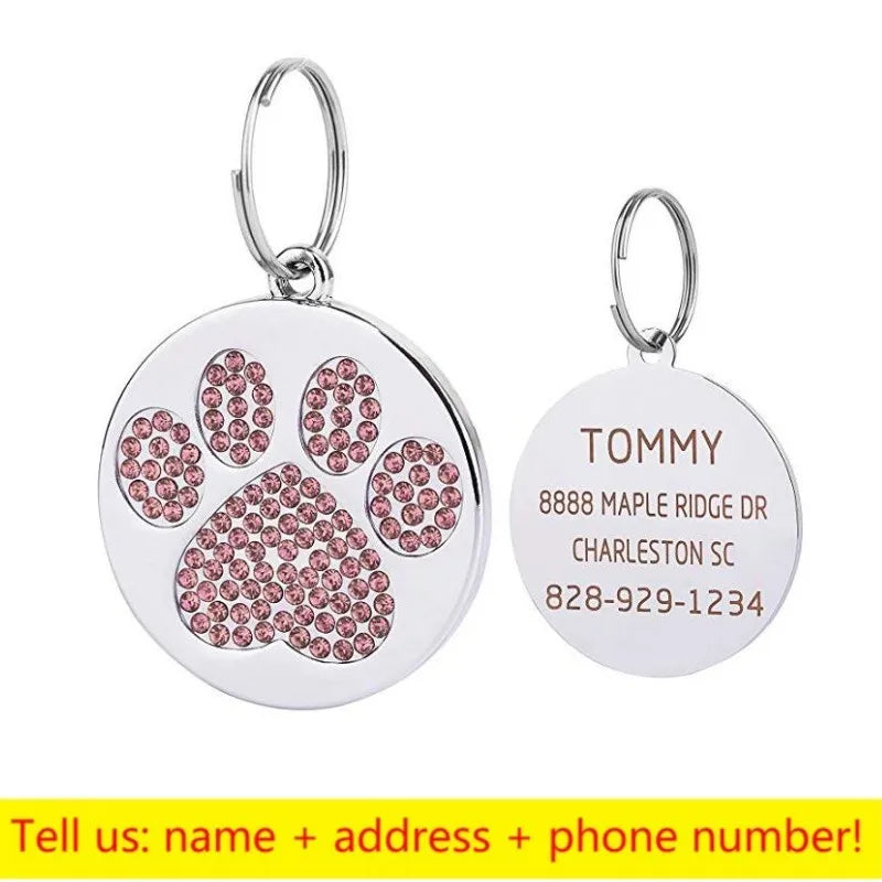 Engraved Stainless Steel Pet Pendant ID Tag