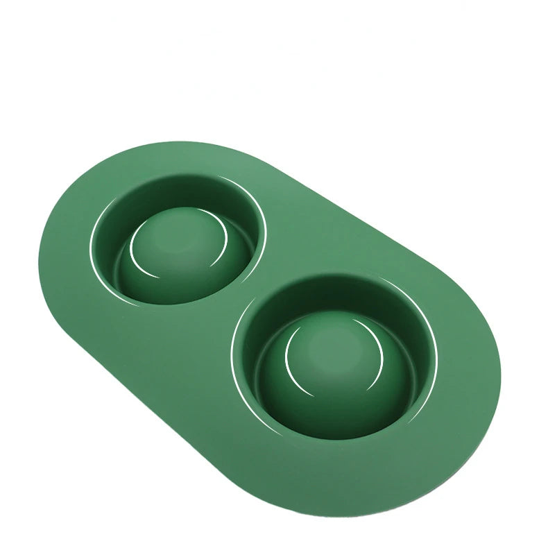 Double Stainless Steel Pet Bowls w/Anti-Slip Silicone Mat