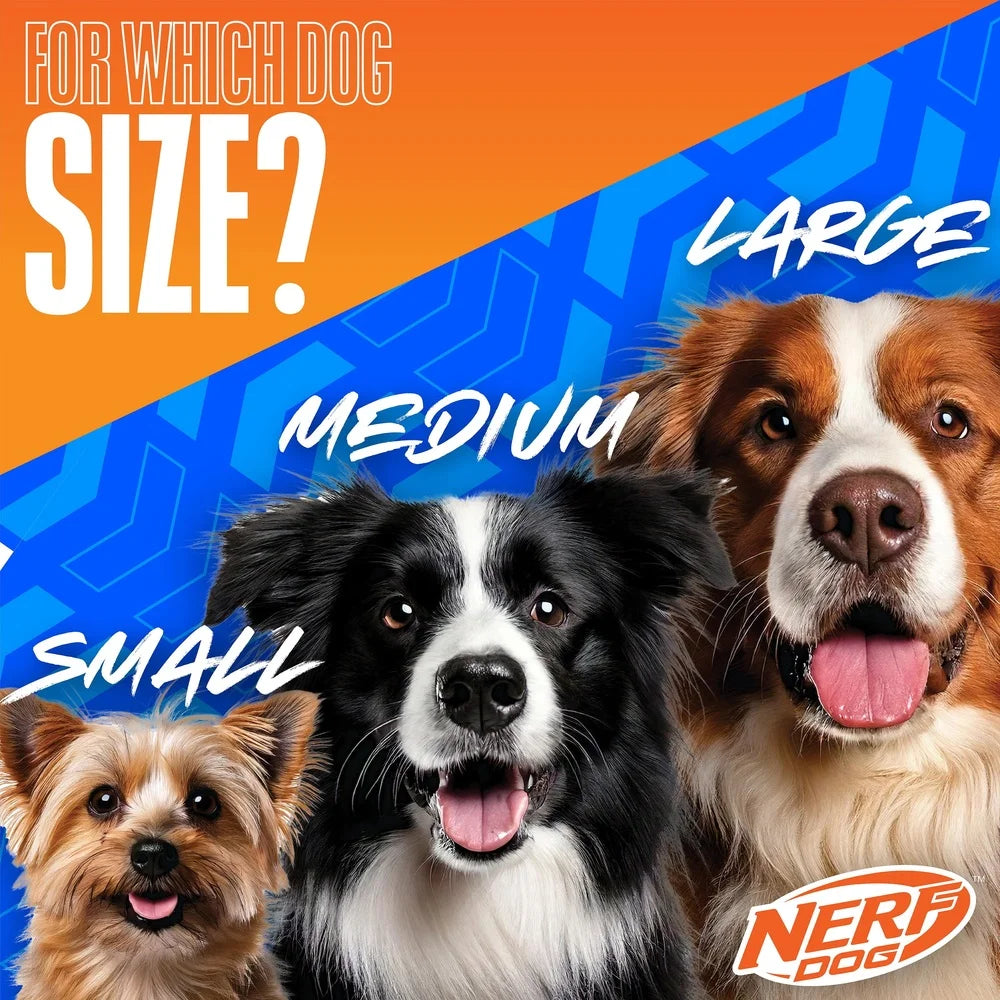 3-Pack Chewable & Floatable Squeaky Nerf Rubber Dog Fetch Balls