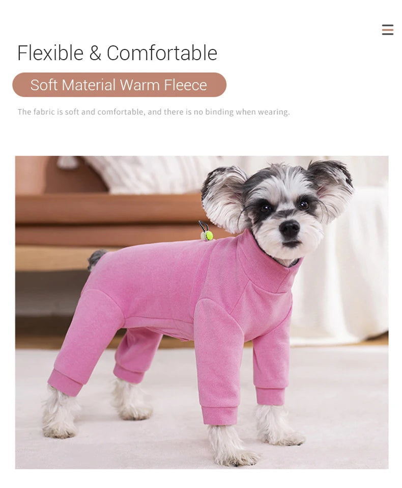 Soft Velvet High Neck Dog Pajamas For Small Dogs