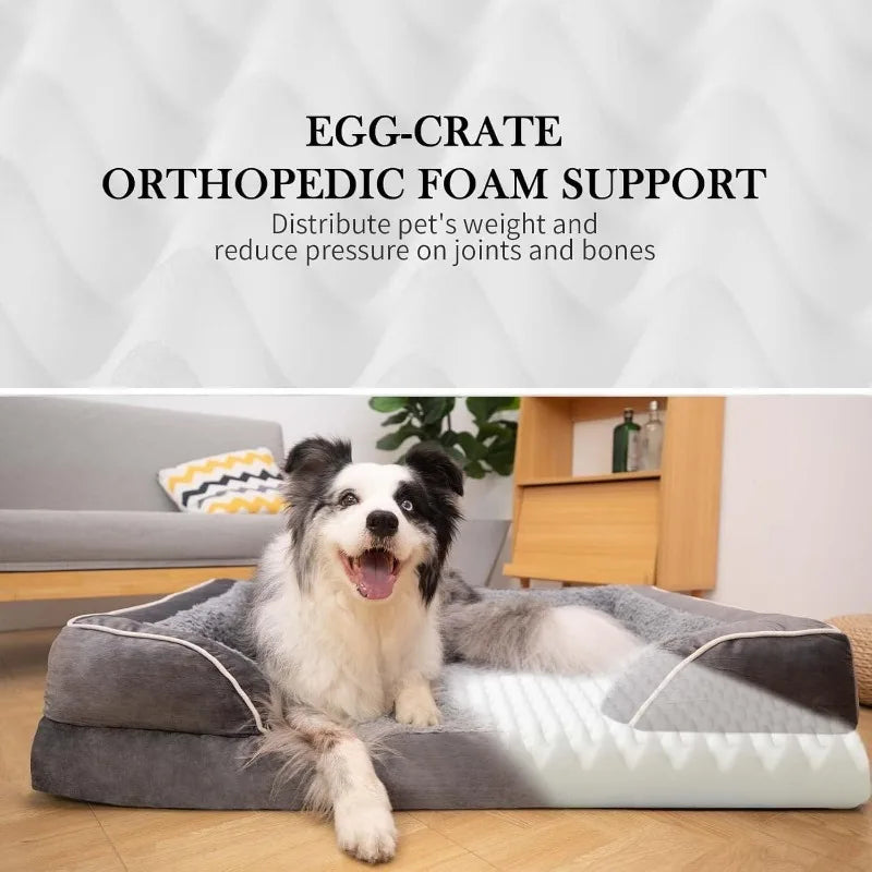 Waterproof XL Orthopedic Foam Pet Bed w/Washable Cover