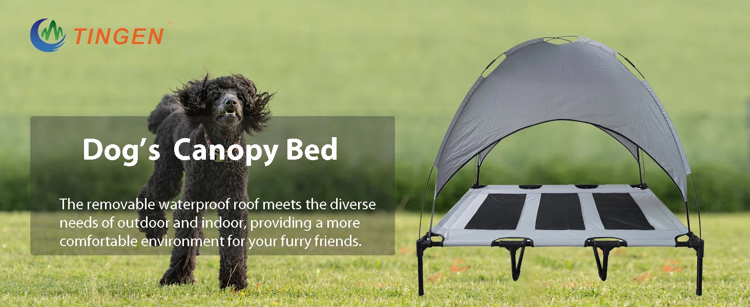 Large Anti Scratch Elevated Canopy Pet Bed