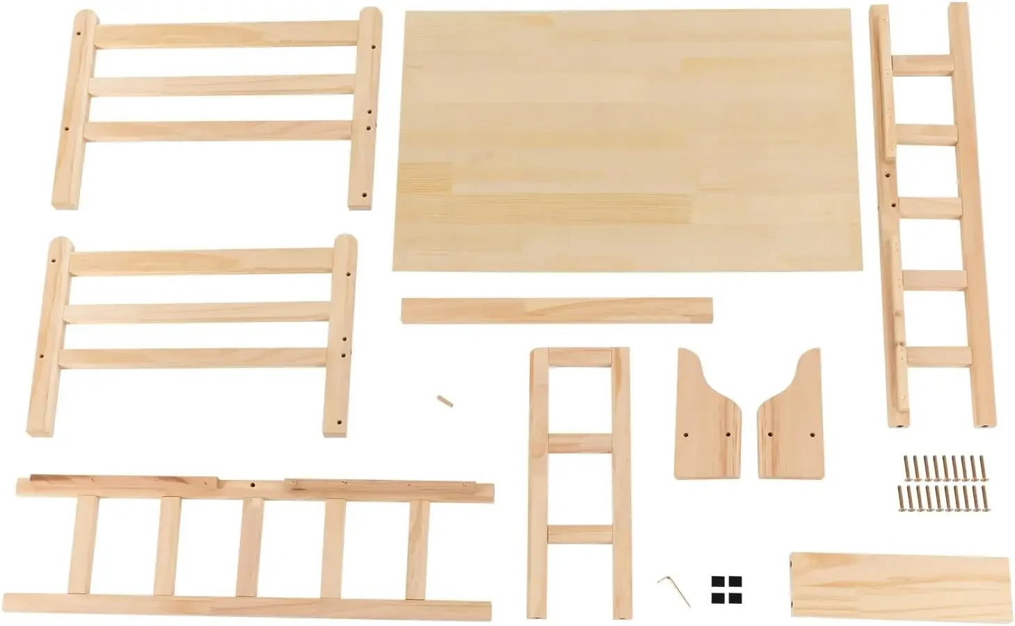 Solid Wood Elevated Pet Bed w/Stairs