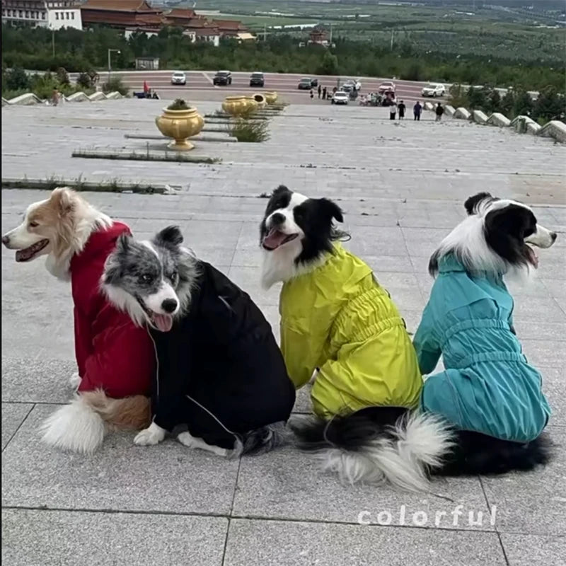 Adjustable Waterproof Dog Jump Suit w/Detachable Hood