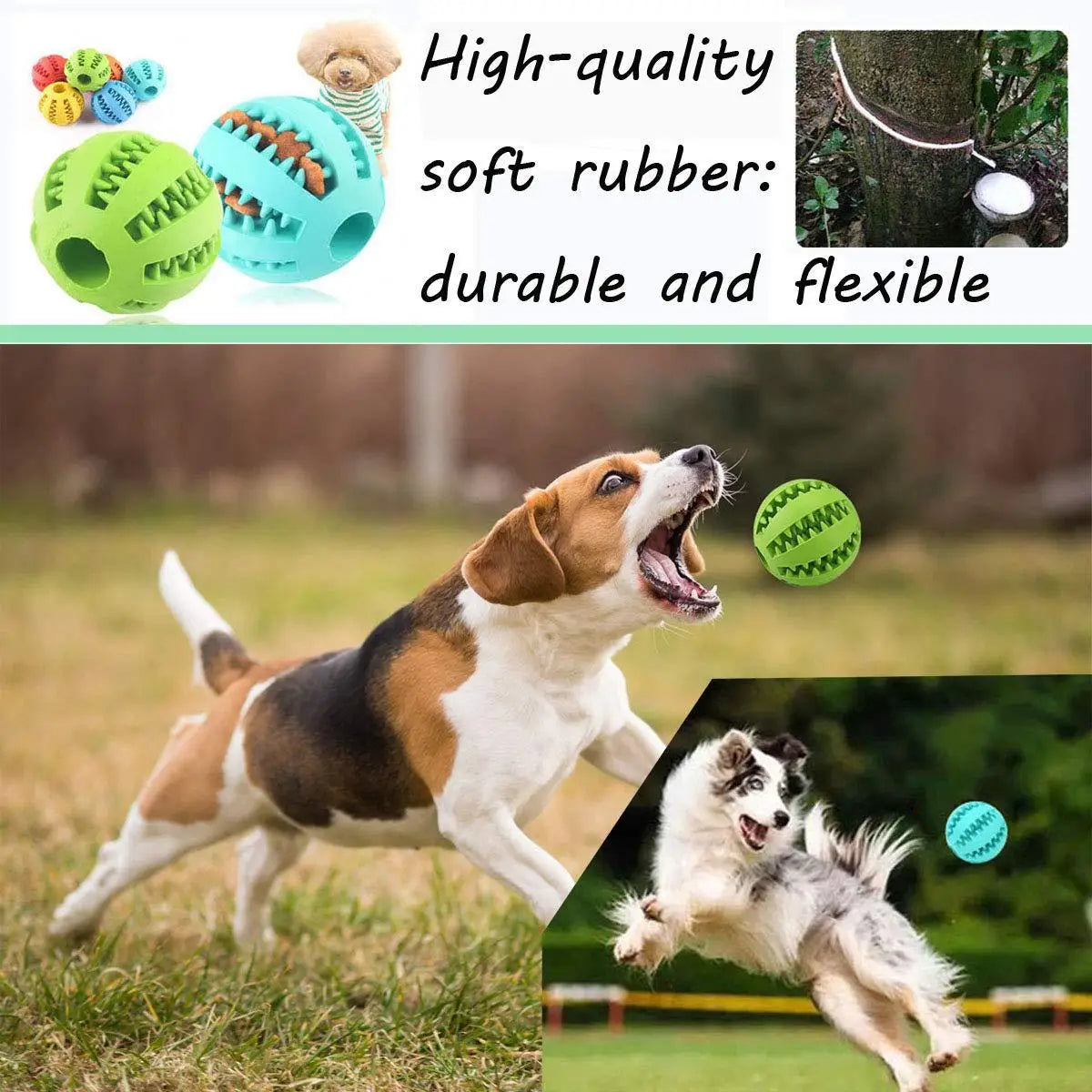 Extra-Tough Natural Rubber Pet Treat Ball