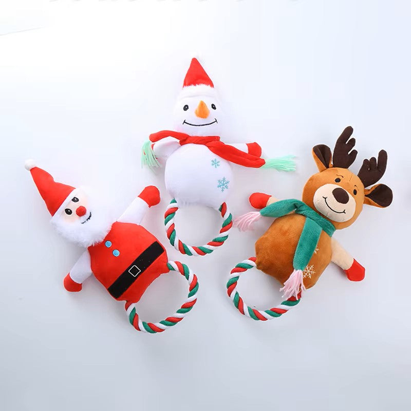 Christmas Series Stuffed Plush Dog Rope Toys