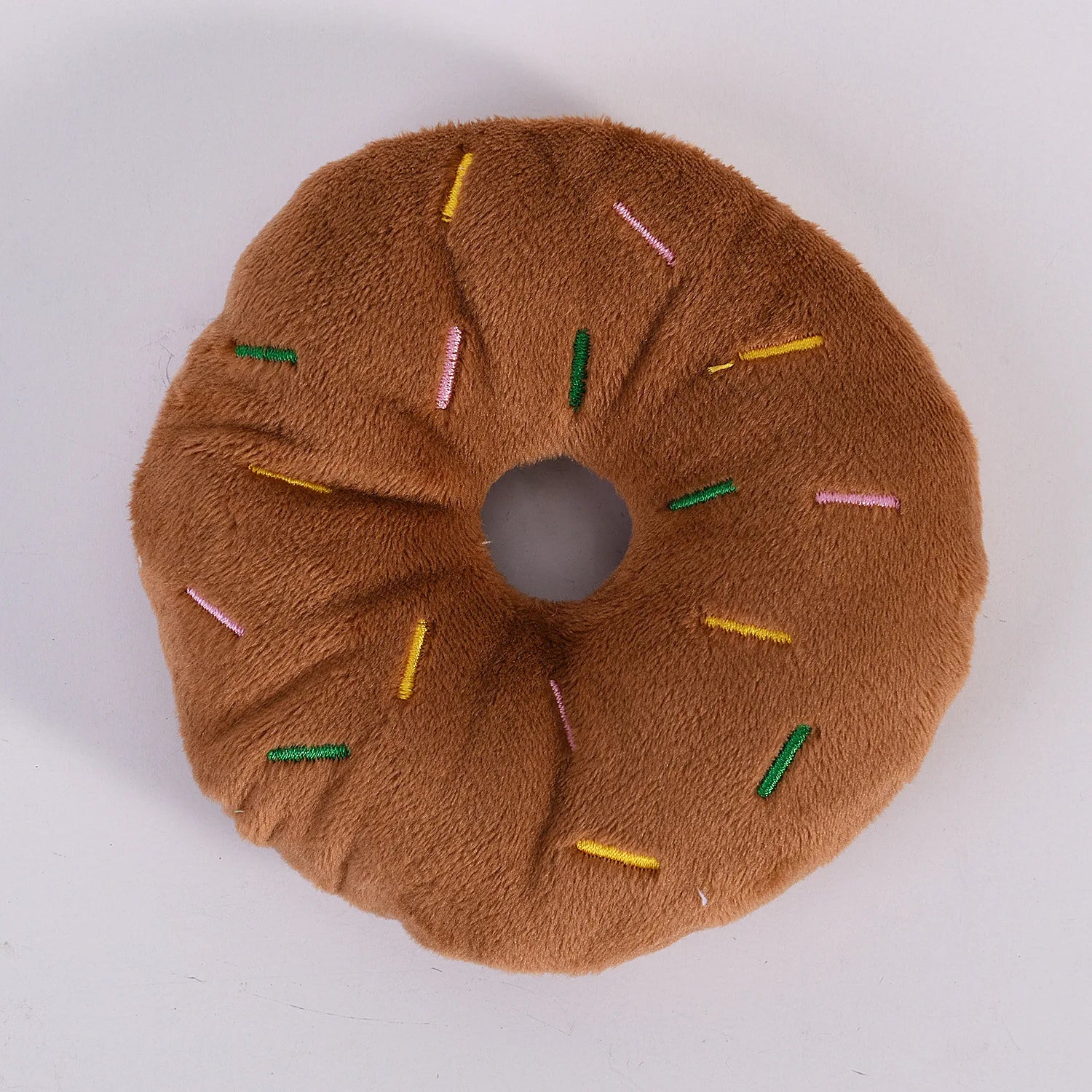 Soft Plush Donut Squeaky Dog Toy