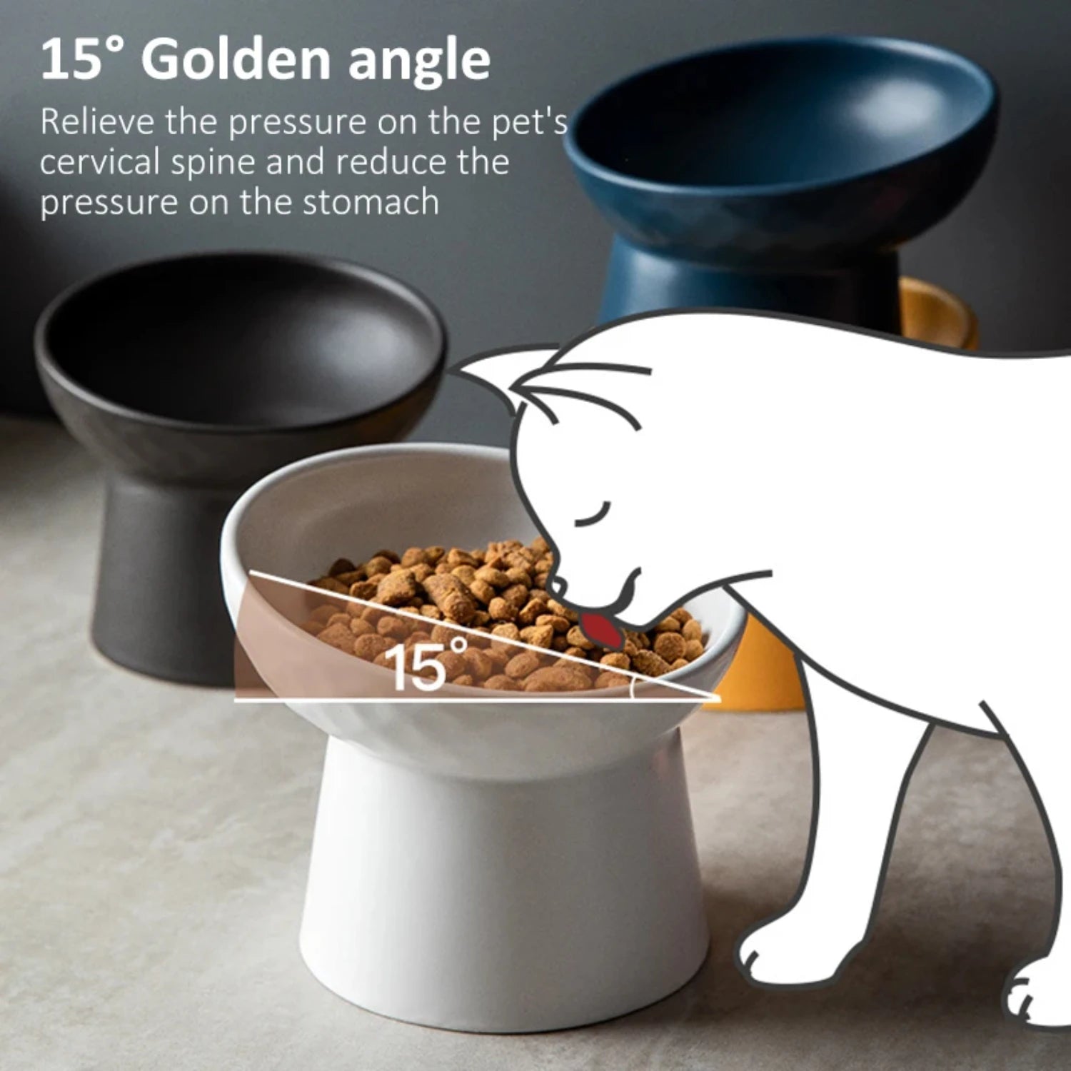 Nordic Style Elevated Ceramic Pet Dish