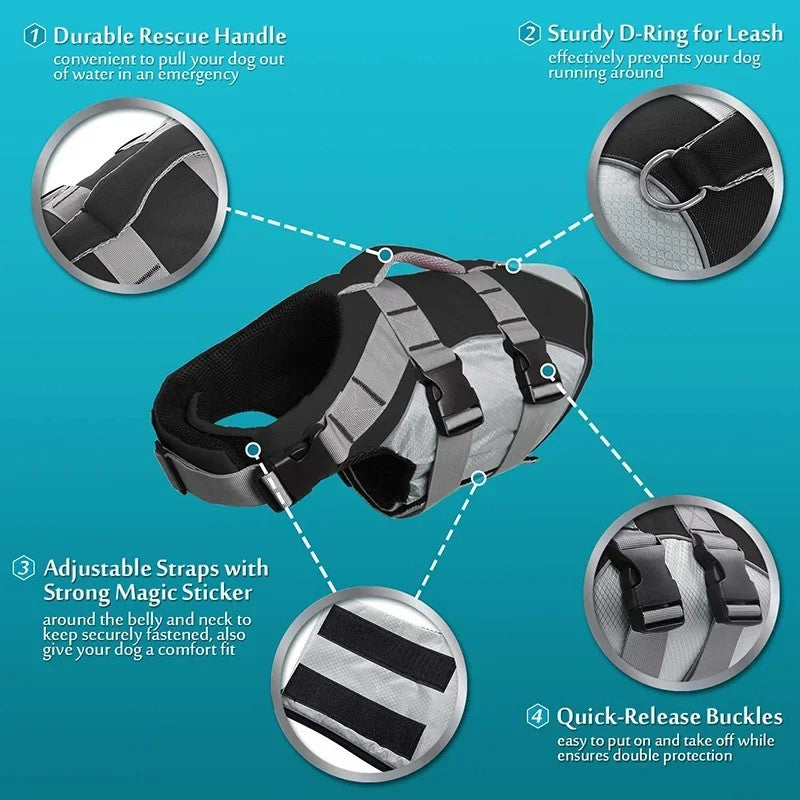 Oxford Hound Reflective Dog Life Safety Jacket