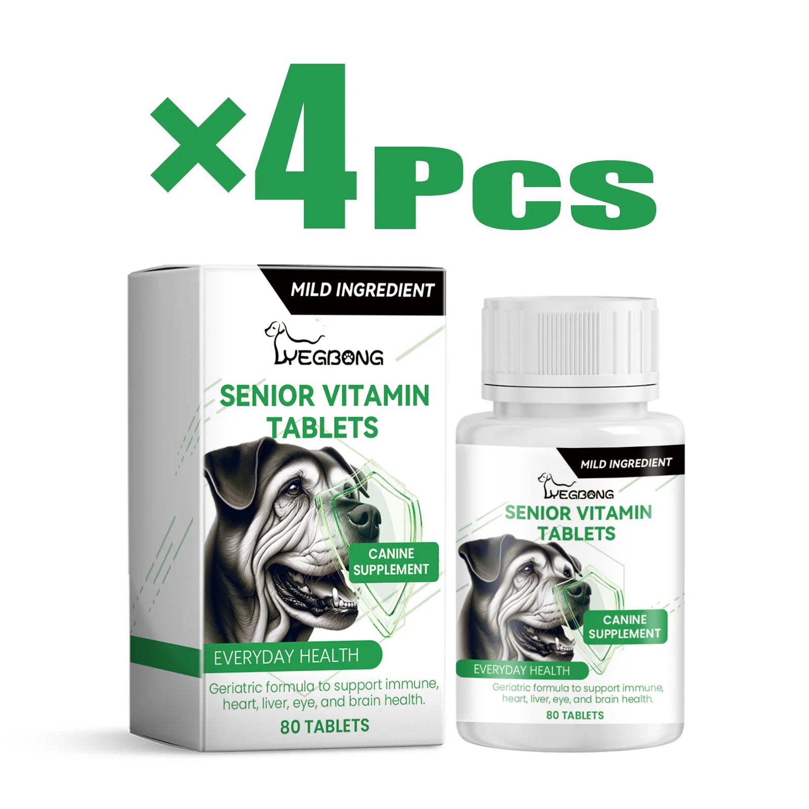 Senior Dog Metabolism & Immunity Boosting Multi-Vitamin Supplement Tablets