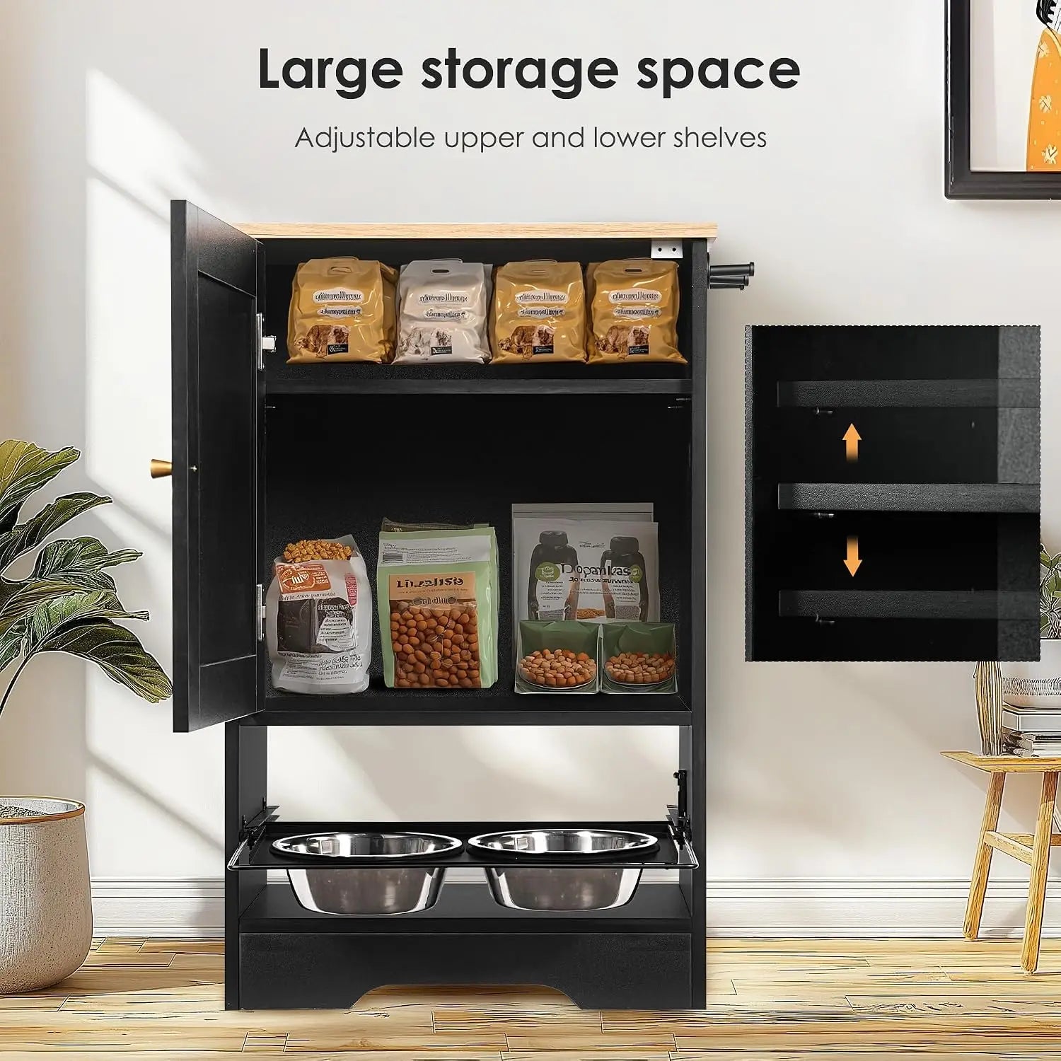 Pet Feeder Station w/Storage Cabinet