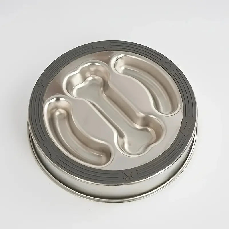 Premium Stainless Steel Choke Prevention Slow Food Pet Bowl