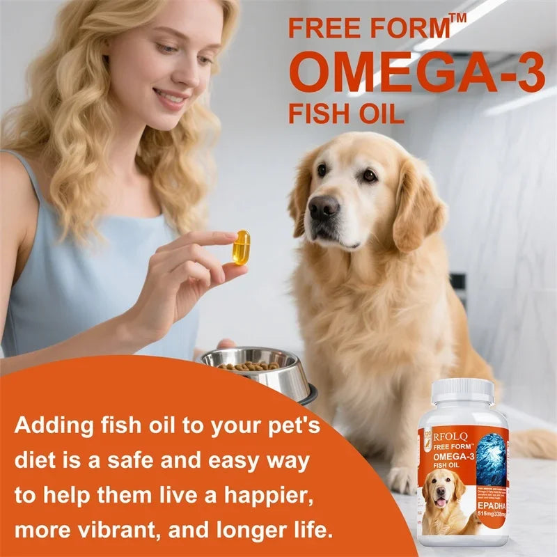 Deep-Sea Free Form OMEGA-3 Fish Oil Softgels For Dogs