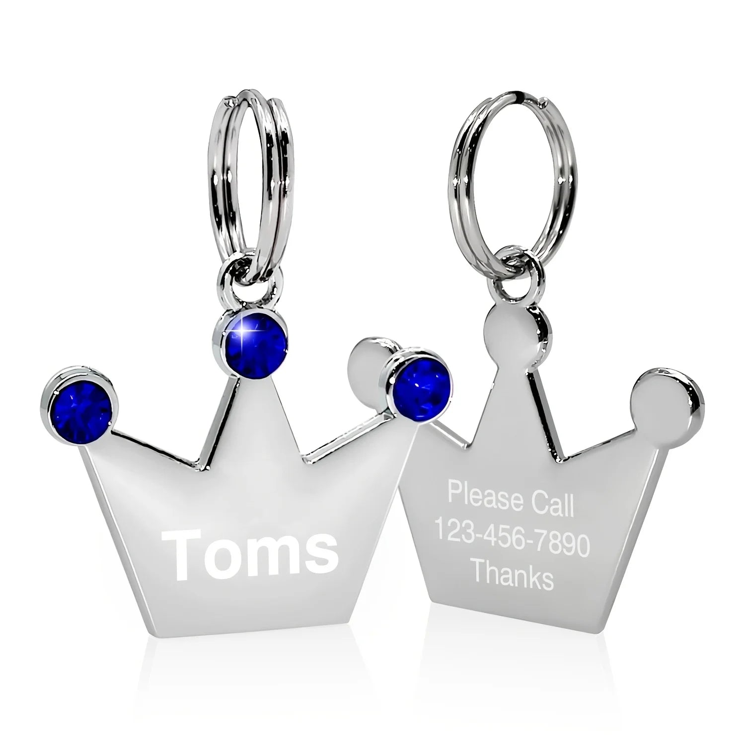 Personalized Crown Pet Collar ID Tag