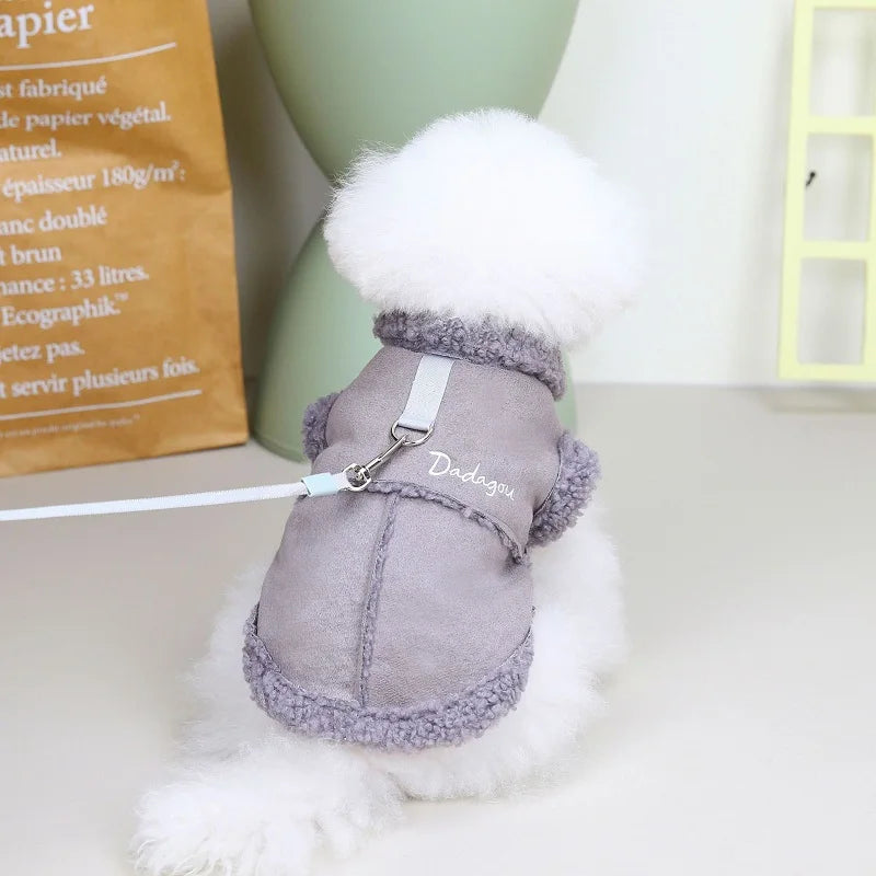 Thickened Solid Fleece Plush Dog Vest