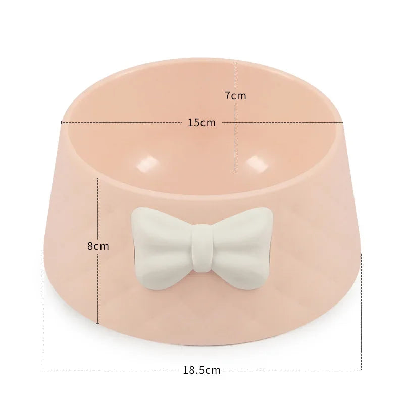 Lovely Bowknot Diamond Pattern Pet Bowl