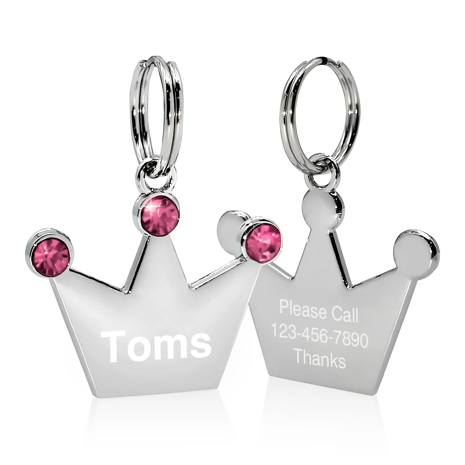 Personalized Crown Pet Collar ID Tag