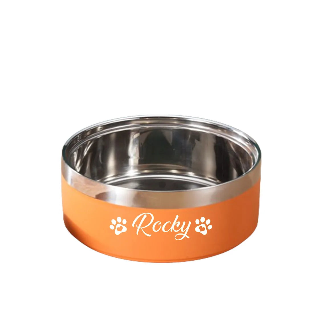 Custom Engraved Stainless Steel Non-Slip Double Layer Pet Bowl