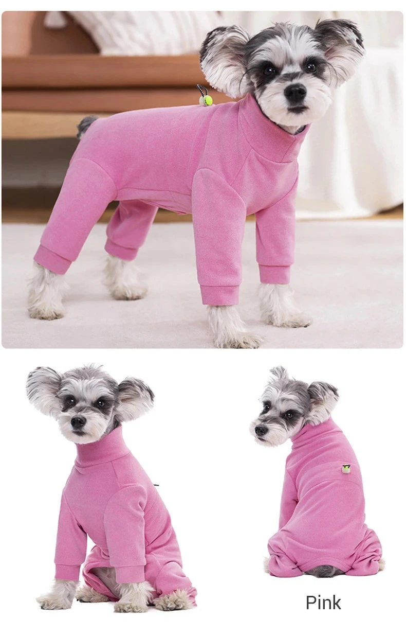 Soft Velvet High Neck Dog Pajamas For Small Dogs