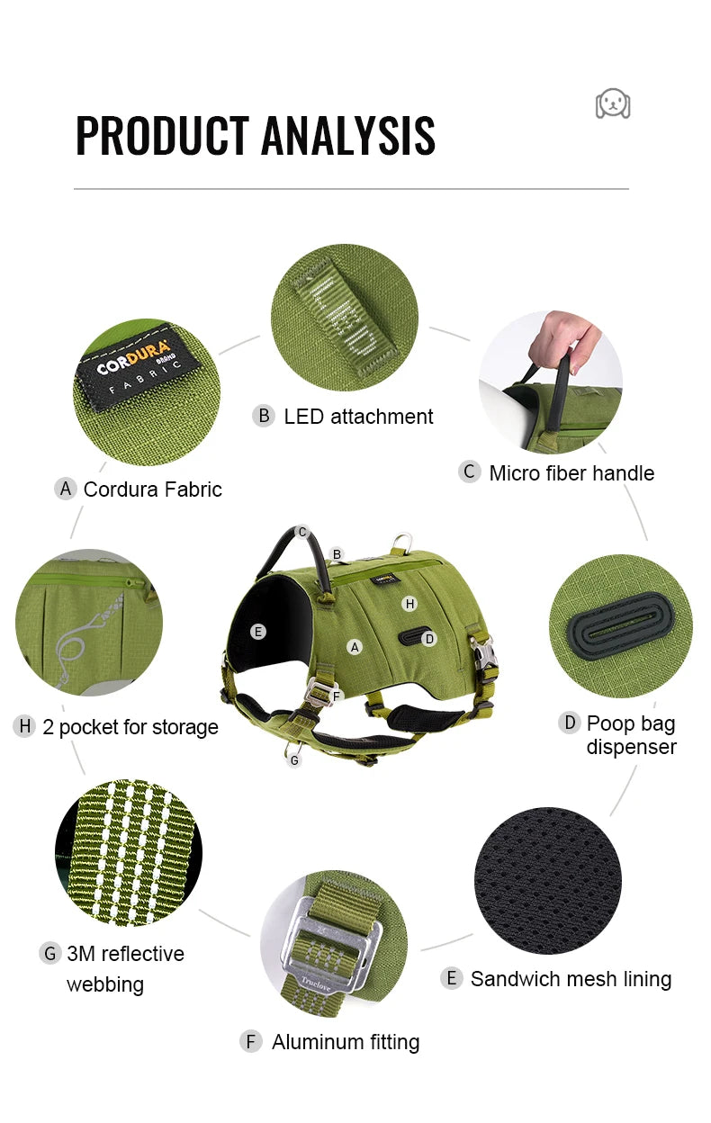 Truelove Tactical Backpack Dog Harness