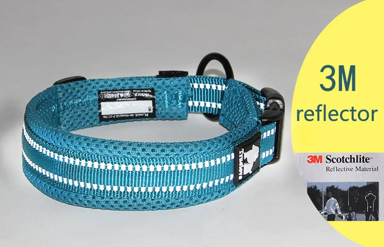 Heavy Duty Mesh-Padded 3M Reflective Dog Collar