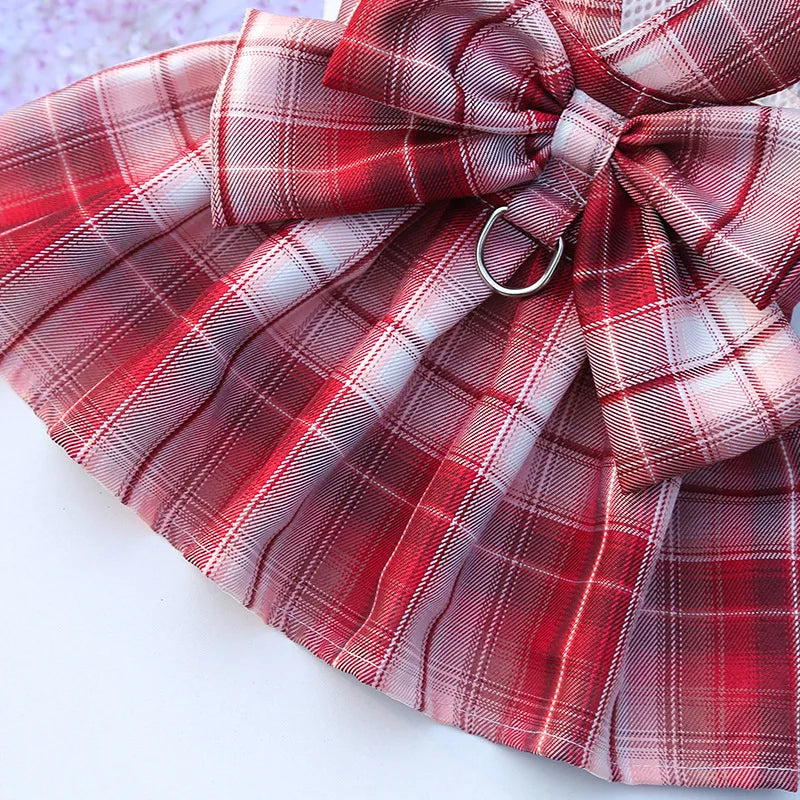 Cute Princess Bow Harness/Harness Skirt w/Traction Leash