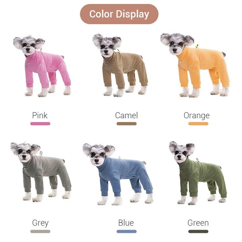 Soft Velvet High Neck Dog Pajamas For Small Dogs