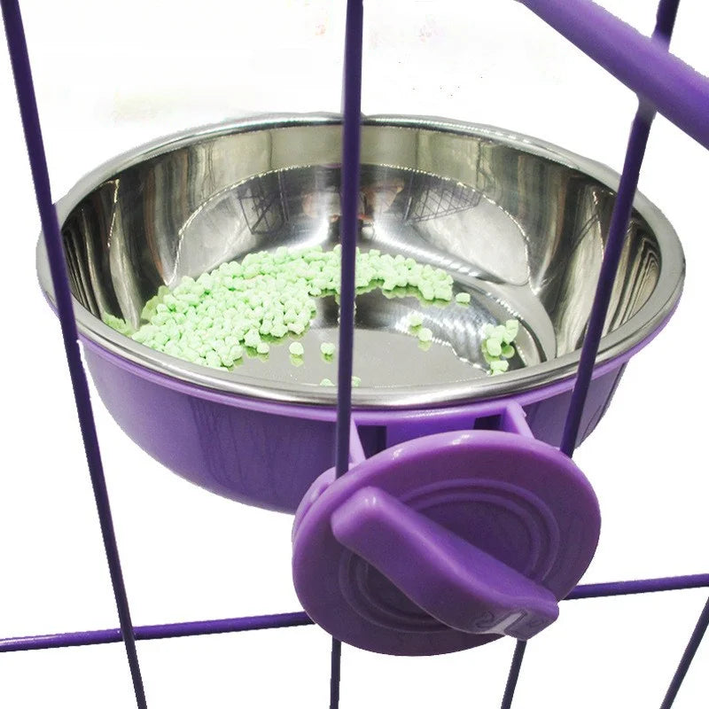 Single/Double Fixed Cage Pet Hanging Bowls