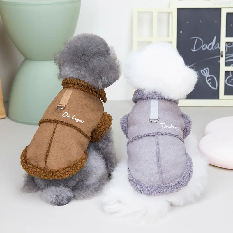 Thickened Solid Fleece Plush Dog Vest