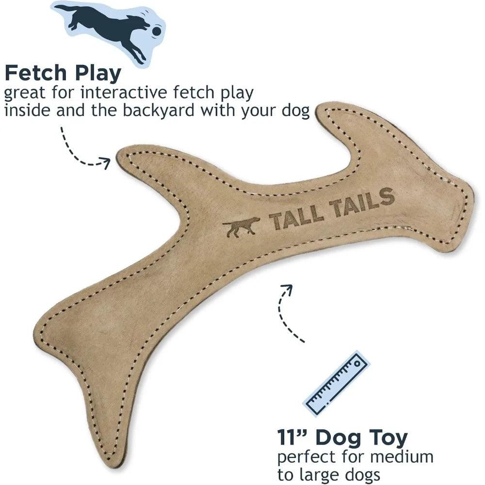Tall Tails Natural Leather Antler Dog Fetch Toy