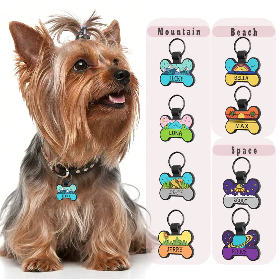 Custom Personalized Double-Sided Bone-Shaped Silicone Dog Tag