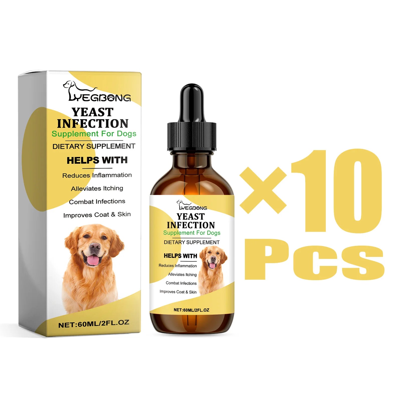 Natural Anti-Inflammatory Pet Yeast Infection Herbal Supplement Drops