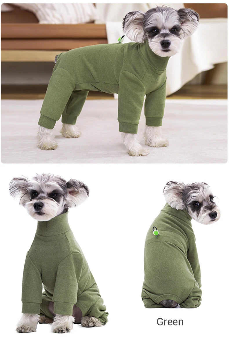 Soft Velvet High Neck Dog Pajamas For Small Dogs
